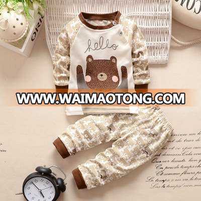 New 2017 baby boy clothes cotton baby girl clothing sets cartoon long-sleeved t-shirt+pants infant clothes 2pcs suit