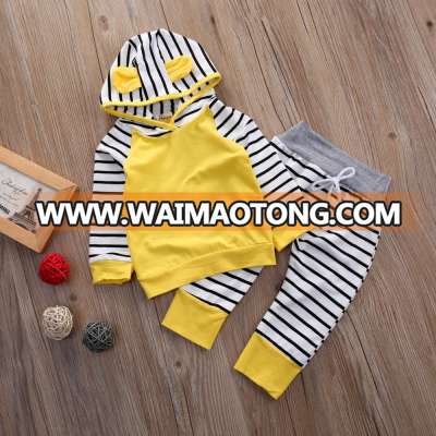 2Pcs/Set New Adorable Autumn Newborn Baby Girls boys Infant Warm Romper Jumpsuit playsuit Hooded Clothes Outfit 0-3 years