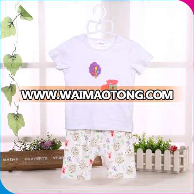 BS041201 Natural organic cotton baby clothing baby short sleeve Printing clothing