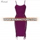 2018 Spaghetti Strap Sleeveless Women Maroon Dress Lace up Rayon Bandage Sexy Party Dresses