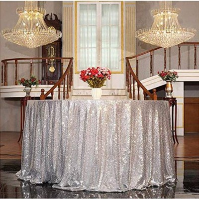 120cm Round Sparkly Sliver Sequin Table Cloth Sequin Table Cloth,Cake Sequin Tablecloths,Sequin Linens For Wedding